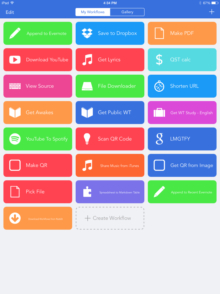Workflow App Home Screen